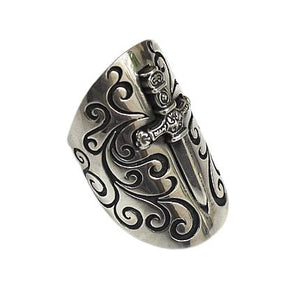 Sterling Silver Medieval Shield Sword Ring