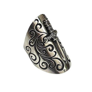 Sterling Silver Medieval Shield Sword Ring