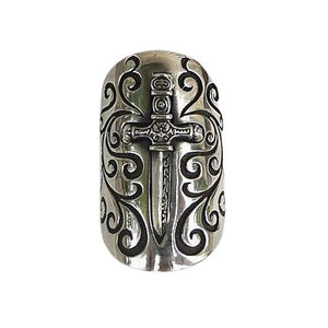 Sterling Silver Medieval Shield Sword Ring