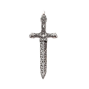 Pendentif épée de guerrier en argent sterling