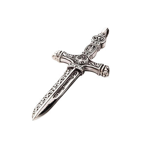Pendentif épée de guerrier en argent sterling
