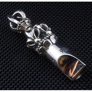 Pendentif sifflet médiéval en argent sterling