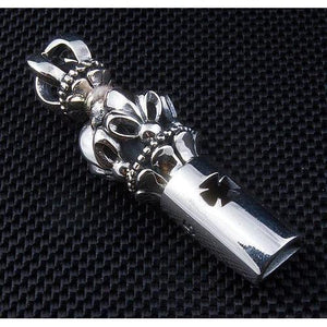 Pendentif sifflet médiéval en argent sterling
