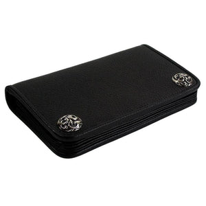 Cartera mediana de piel de vacuno auténtica
