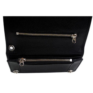 Cartera mediana de piel de vacuno auténtica