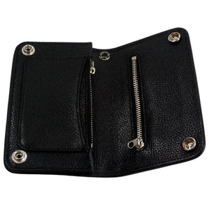 Cartera mediana de piel de vacuno auténtica
