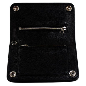 Cartera mediana de piel de vacuno auténtica