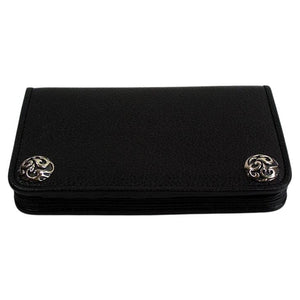 Cartera mediana de piel de vacuno auténtica