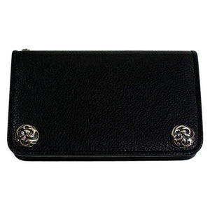 Cartera mediana de piel de vacuno auténtica