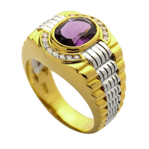Herren Rolex Ring aus Gelbgold mit Amethyst