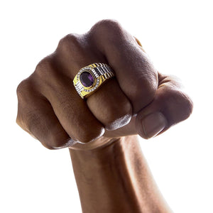 Herren Rolex Ring aus Gelbgold mit Amethyst