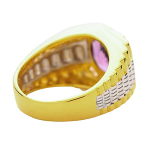 Herren Rolex Ring aus Gelbgold mit Amethyst