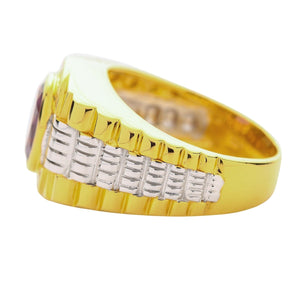 Herren Rolex Ring aus Gelbgold mit Amethyst