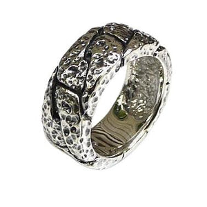 Bague martelée pour homme en argent sterling