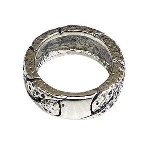 Bague martelée pour homme en argent sterling