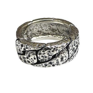 Bague martelée pour homme en argent sterling