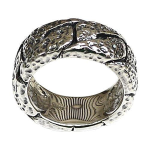 Bague martelée pour homme en argent sterling