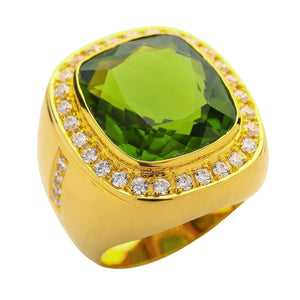 Mens Huge Natural Green Peridot Ring