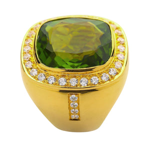 Mens Huge Natural Green Peridot Ring