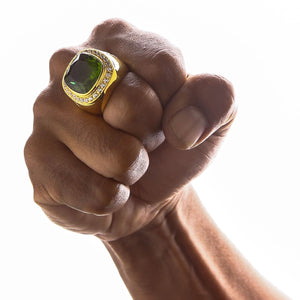 Mens Huge Natural Green Peridot Ring