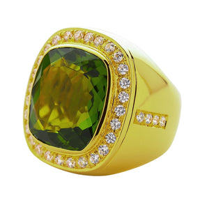 Mens Huge Natural Green Peridot Ring