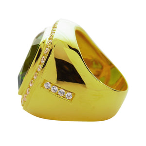 Mens Huge Natural Green Peridot Ring