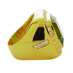 Mens Huge Natural Green Peridot Ring