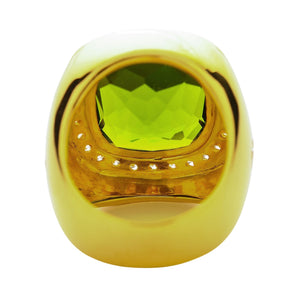 Mens Huge Natural Green Peridot Ring
