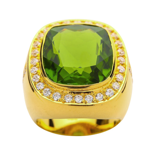 Riesiger natürlicher grüner Peridot Ring für Herren
