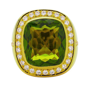 Mens Huge Natural Green Peridot Ring