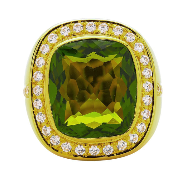 Riesiger natürlicher grüner Peridot Ring für Herren