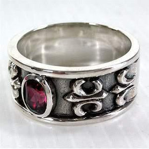 Bagues rubis pour hommes en argent sterling