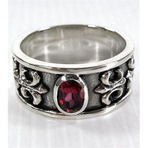 Bagues rubis pour hommes en argent sterling