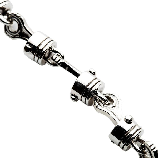 Мотоциклетный браслет с поршнем из стерлингового серебра