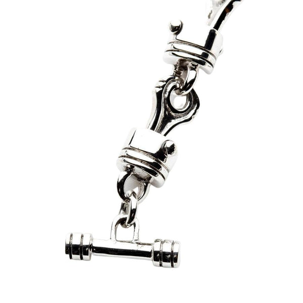Мотоциклетный браслет с поршнем из стерлингового серебра