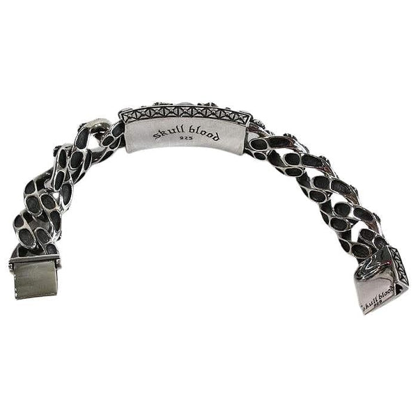 Sterling Silver Skull Bracelet With Crystals – Adjustable Gothic Jewelry For Men & Women