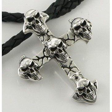 Multi Skull Gothic Cross Pendant