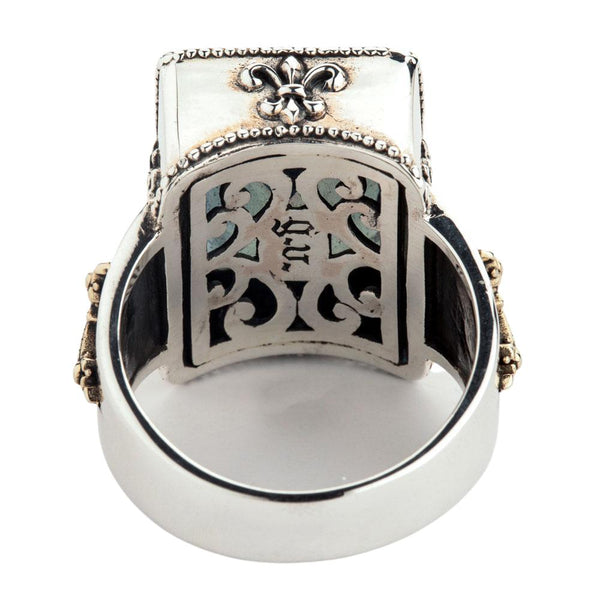 Мужское готическое кольцо Mystic Quartz Medieval в средневековом стиле
