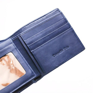 Portafogli da uomo in pelle di coccodrillo blu navy