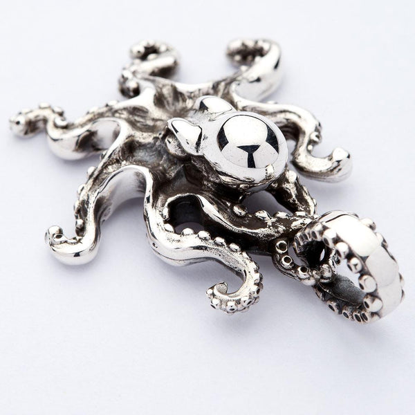 Collana con ciondolo gotico Octopus in argento