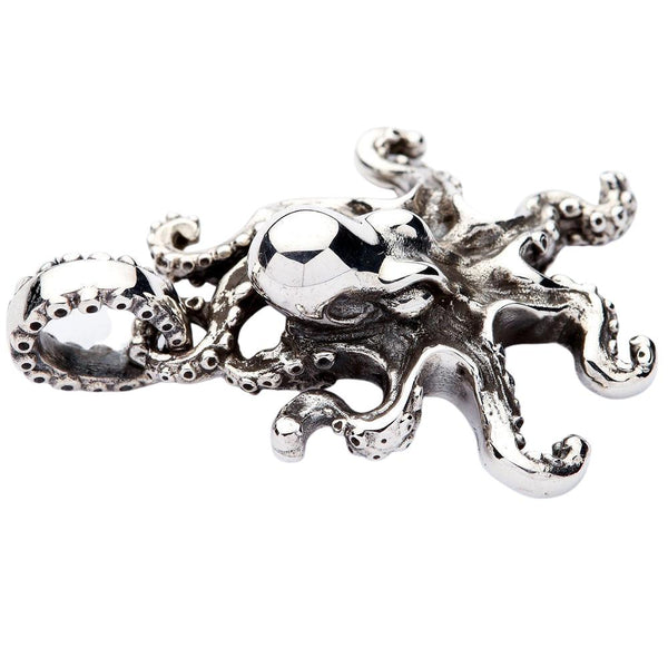 Серебряное ожерелье с подвеской в виде готического осьминога