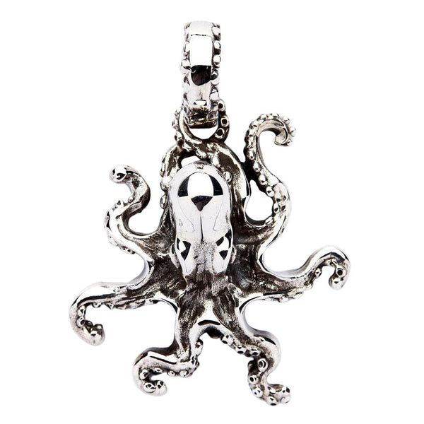 Collier pendentif gothique Octopus en argent