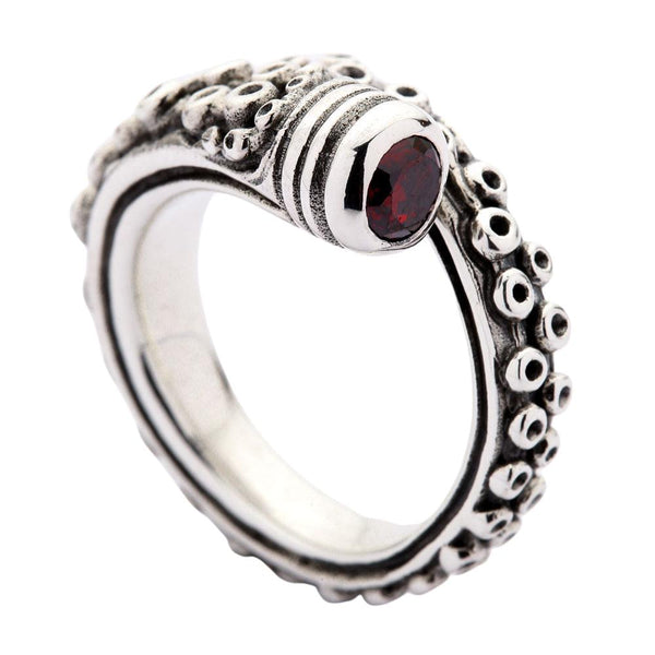 Silver Gothic Octopus Tentacle Ring