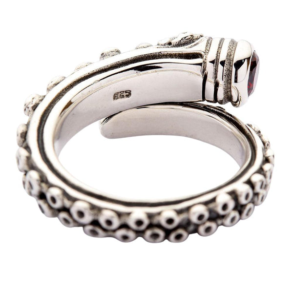 Silver Gothic Octopus Tentacle Ring