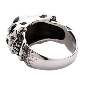 Onyx Skull Rings Biker Jewelry