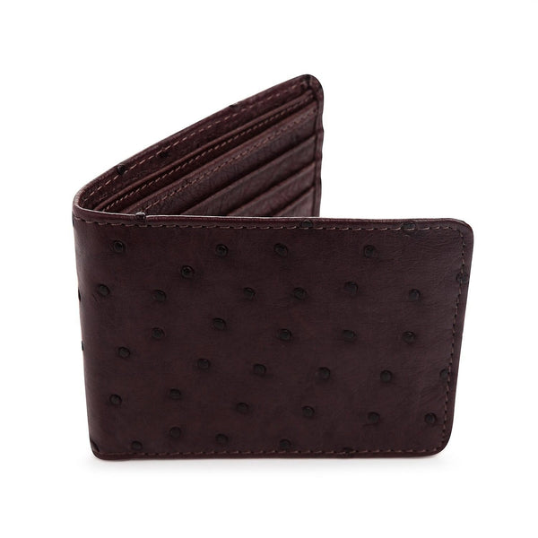 Mörkbrun struts plånbok för män