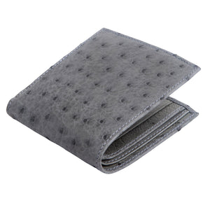 Carteras de piel de avestruz auténtica de color gris