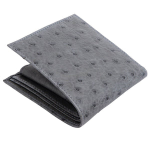 Carteras de piel de avestruz auténtica de color gris