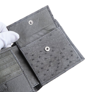 Carteras de piel de avestruz auténtica de color gris
