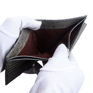 Carteras de piel de avestruz auténtica de color gris